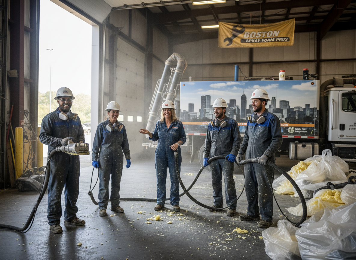 The Spray Foam Structure Pro team at work in Boston