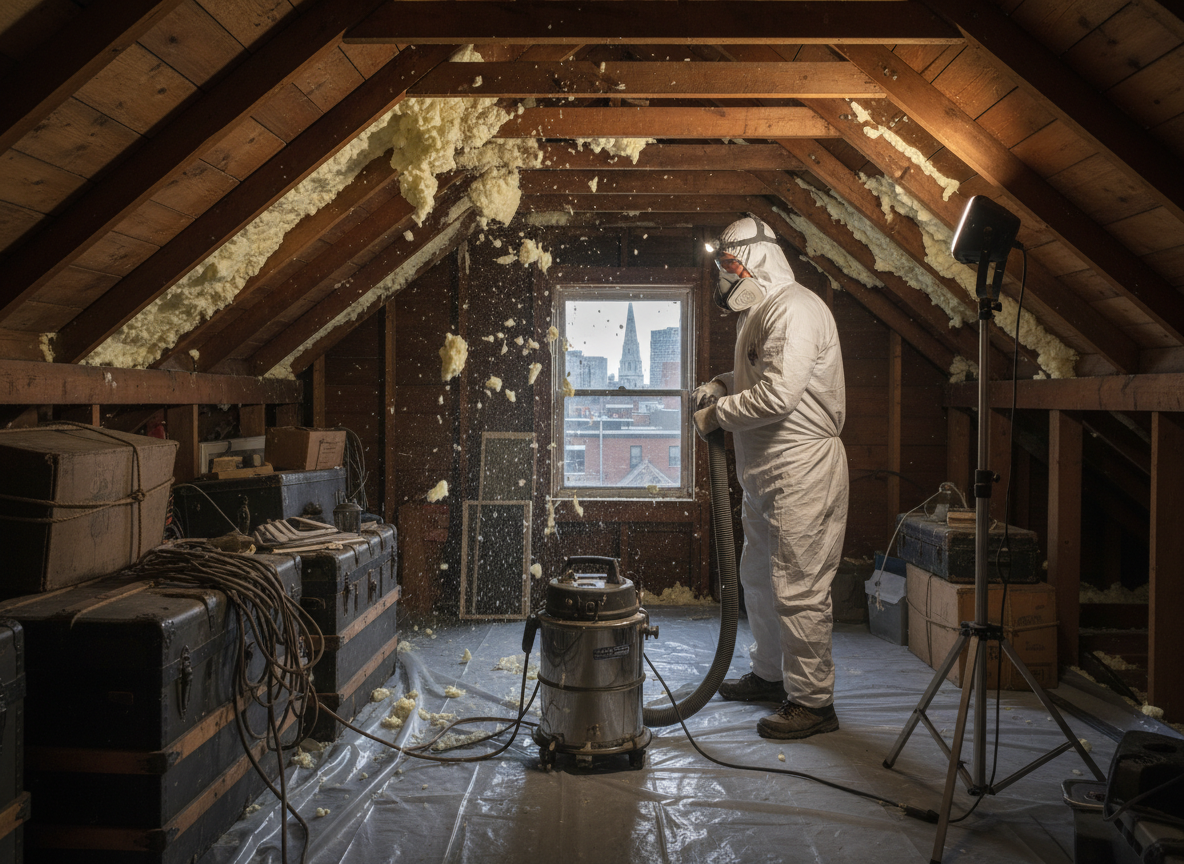 Attic spray foam removal in Boston