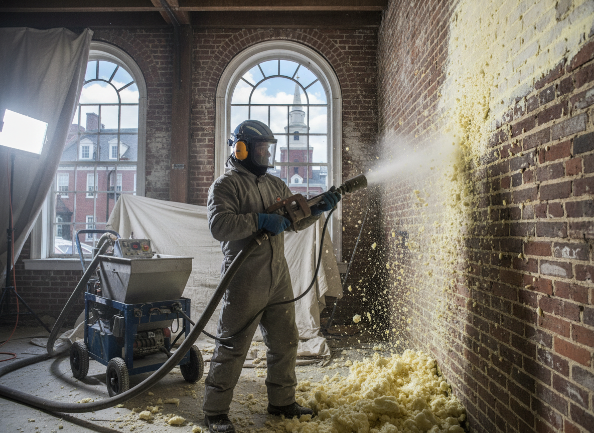 dry ice blasting spray foam removal in Boston