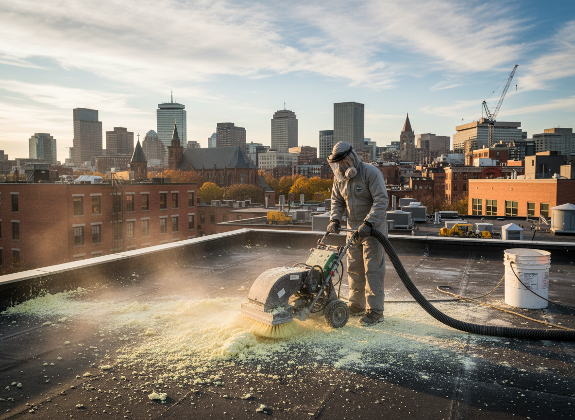 roof spray foam removal in Boston